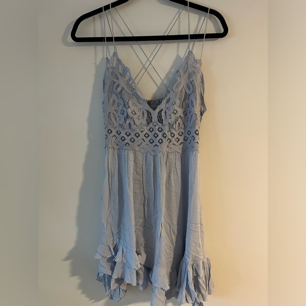 Free People Light Blue Mini Dress